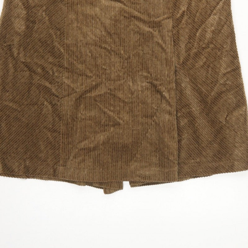 Per Una Women Brown UK 14 Herringbone Midi A-Line Lined Skirt