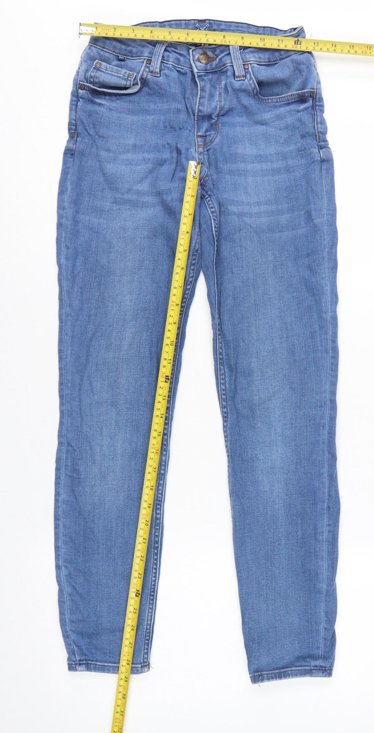 Crew Clothing Company Women’s Blue Skinny Jeans UK 8S Stretch Denim