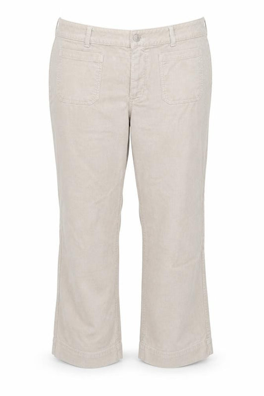 Marks and Spencer Women Beige UK 22 Regular Bootcut Cord Trousers