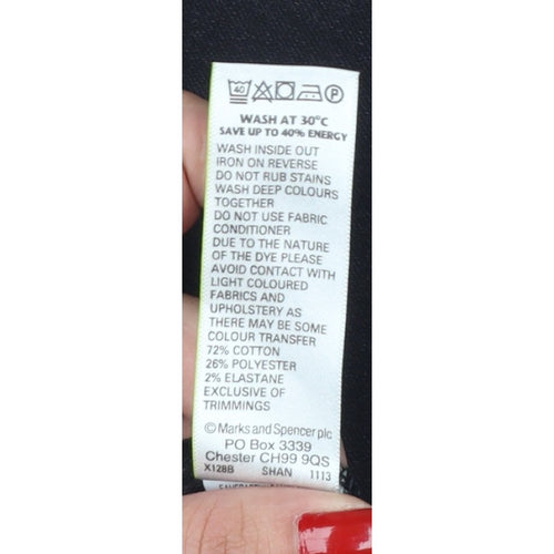 Marks & Spencer Women Black UK 18 Short High Rise Slim Jeggings