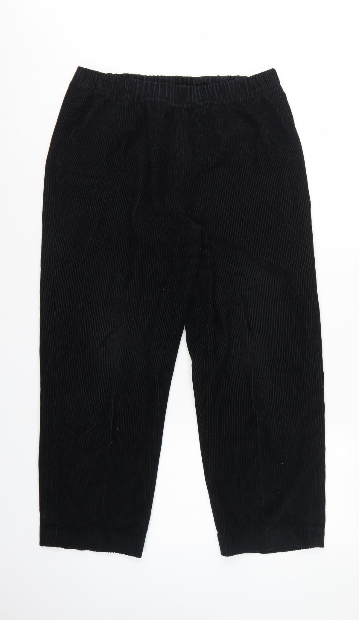 Orvis Women’s Black Size 12 Cotton Corduroy Elastic Waist Tapered Trousers