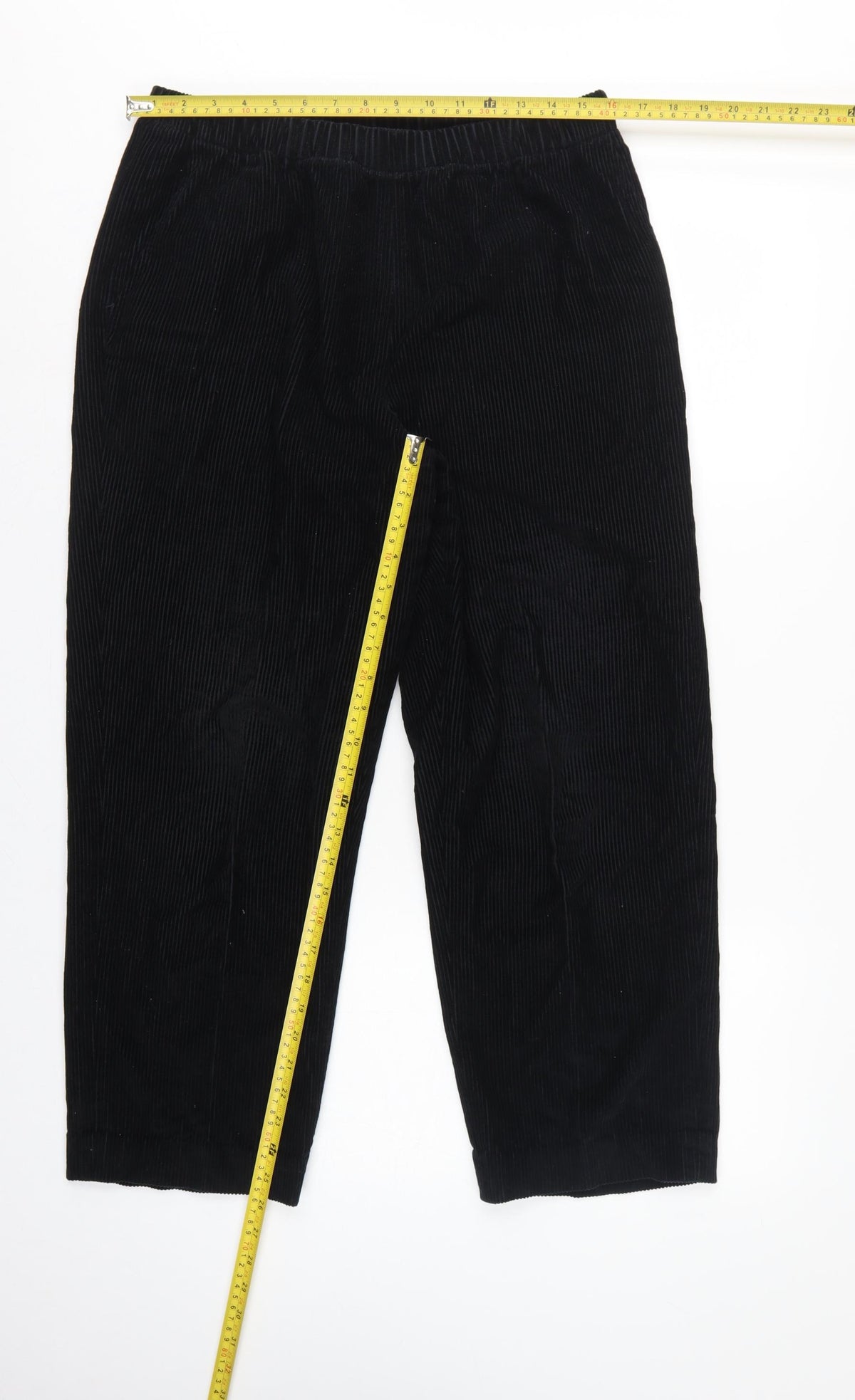 Orvis Women’s Black Size 12 Cotton Corduroy Elastic Waist Tapered Trousers