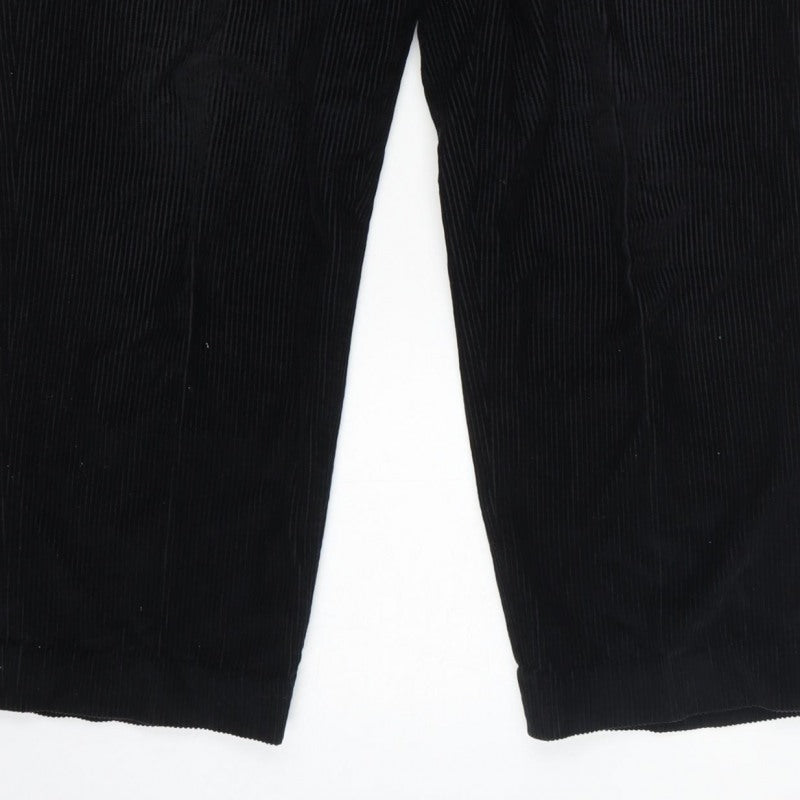 Orvis Women’s Black Size 12 Cotton Corduroy Elastic Waist Tapered Trousers