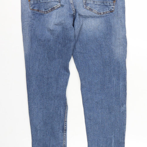 Zara Women Blue UK 14 Skinny Distressed Stretch Denim Jeans