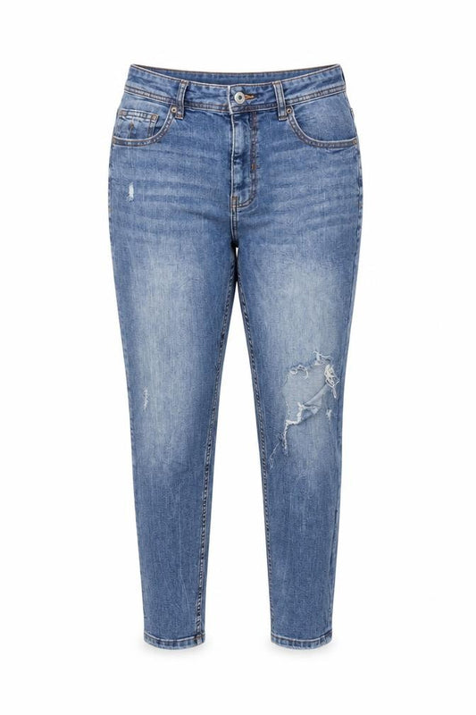 Zara Women Blue UK 14 Skinny Distressed Stretch Denim Jeans