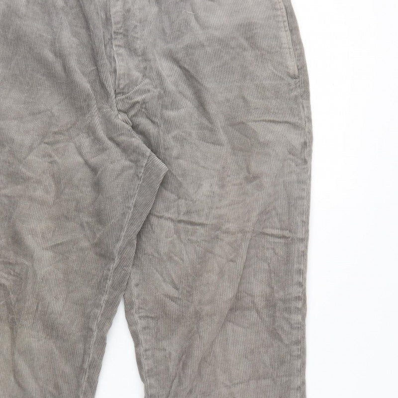 Uniqlo Men's Grey Corduroy Chino Trousers M 30in Regular Tapered