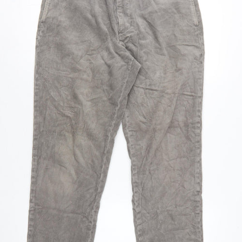 Uniqlo Men's Grey Corduroy Chino Trousers M 30in Regular Tapered