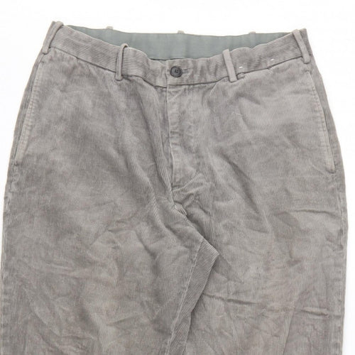 Uniqlo Men's Grey Corduroy Chino Trousers M 30in Regular Tapered