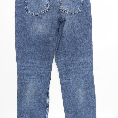 H&M Women Blue UK 8 Boyfriend Distressed Girlfriend Fit Jeans