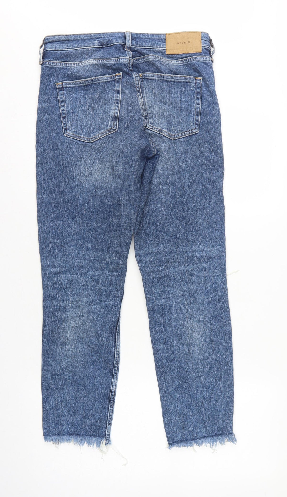 H&M Women Blue UK 8 Boyfriend Distressed Girlfriend Fit Jeans