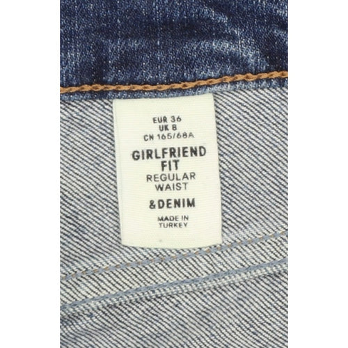 H&M Women Blue UK 8 Boyfriend Distressed Girlfriend Fit Jeans