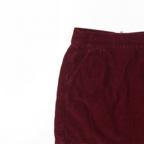 Topshop Moto Women Red Corduroy High Rise Mini Pencil Skirt UK 10