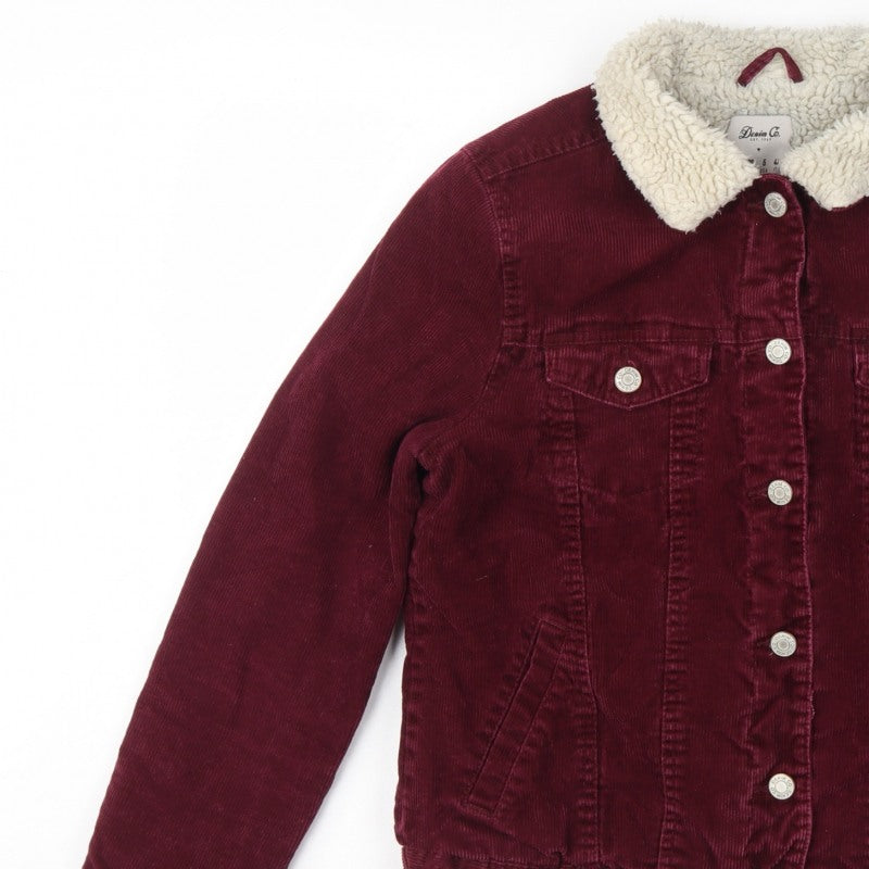 Denim Co. Women’s Red Corduroy Sherpa Collar Jacket UK 10