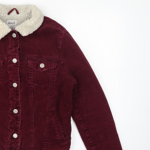 Denim Co. Women’s Red Corduroy Sherpa Collar Jacket UK 10