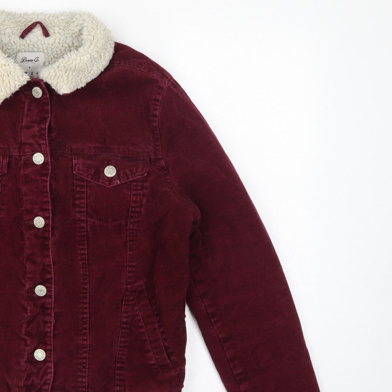 Denim Co. Women’s Red Corduroy Sherpa Collar Jacket UK 10