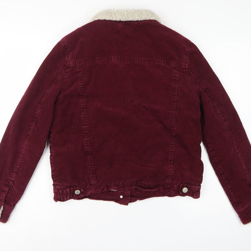 Denim Co. Women’s Red Corduroy Sherpa Collar Jacket UK 10