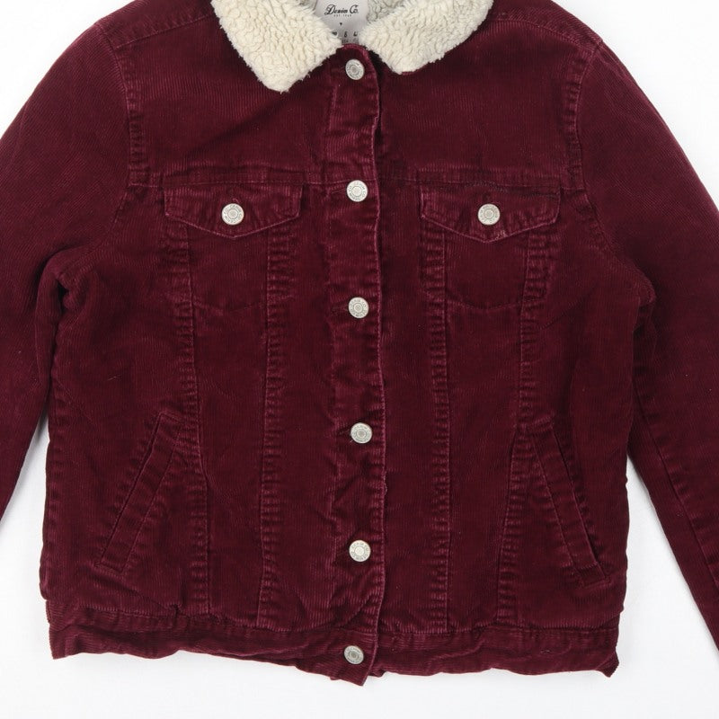 Denim Co. Women’s Red Corduroy Sherpa Collar Jacket UK 10