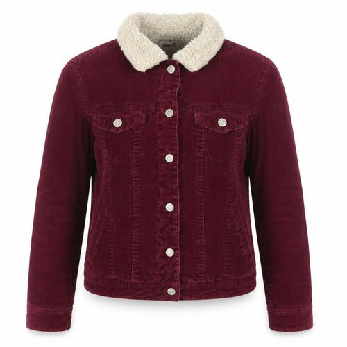 Denim Co. Women’s Red Corduroy Sherpa Collar Jacket UK 10