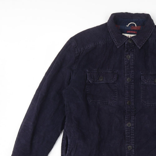 Fat Face Men's Blue M Corduroy Lined Basic Jacket Button-Up