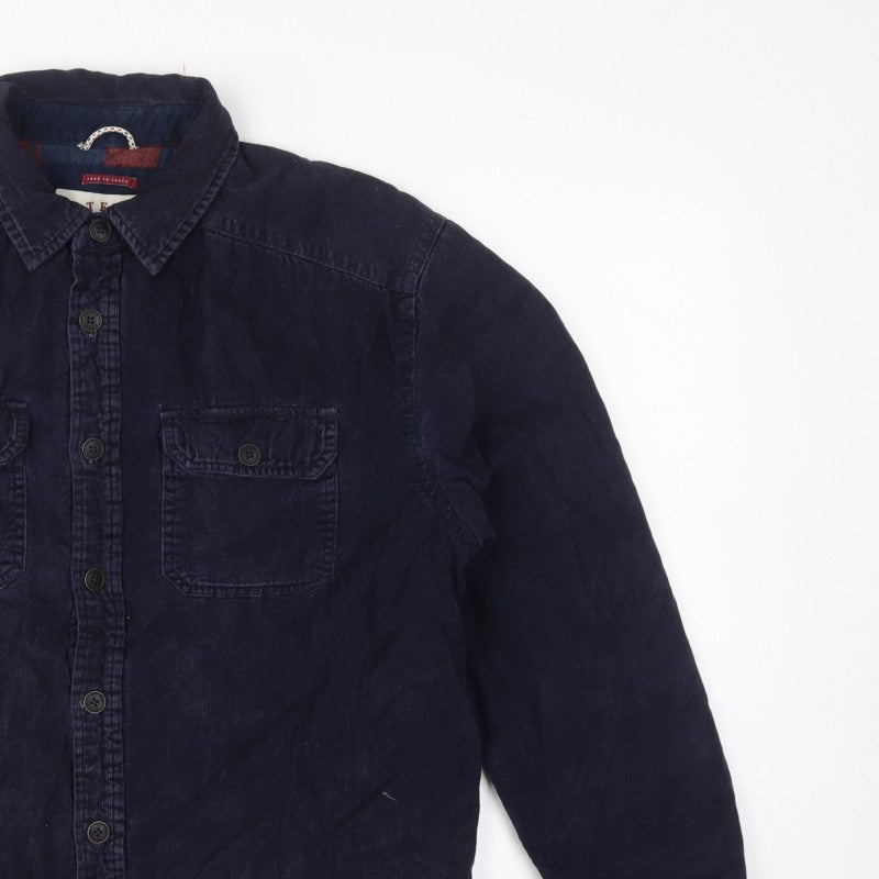 Fat Face Men's Blue M Corduroy Lined Basic Jacket Button-Up