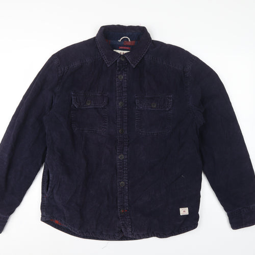 Fat Face Men's Blue M Corduroy Lined Basic Jacket Button-Up