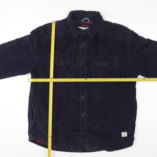 Fat Face Men's Blue M Corduroy Lined Basic Jacket Button-Up