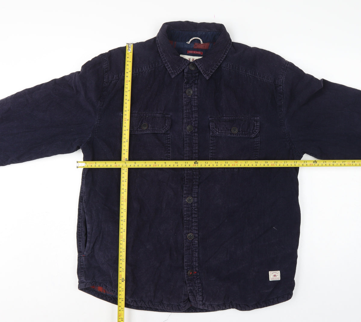Fat Face Men's Blue M Corduroy Lined Basic Jacket Button-Up