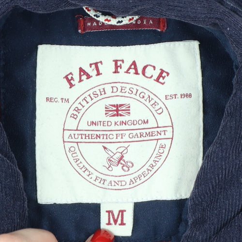 Fat Face Men's Blue M Corduroy Lined Basic Jacket Button-Up