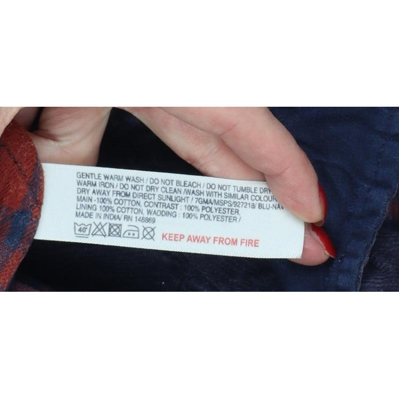 Fat Face Men's Blue M Corduroy Lined Basic Jacket Button-Up