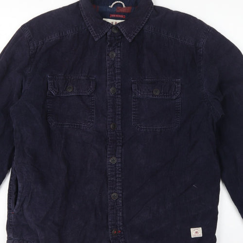 Fat Face Men's Blue M Corduroy Lined Basic Jacket Button-Up