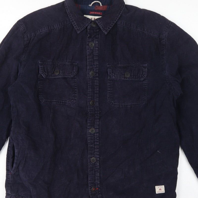 Fat Face Men's Blue M Corduroy Lined Basic Jacket Button-Up
