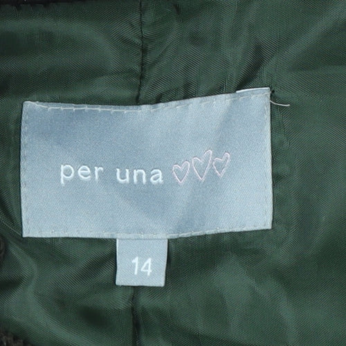 Per Una Women’s Brown UK 14 Corduroy Mid-Length Button Coat