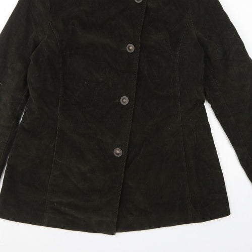 Per Una Women’s Brown UK 14 Corduroy Mid-Length Button Coat