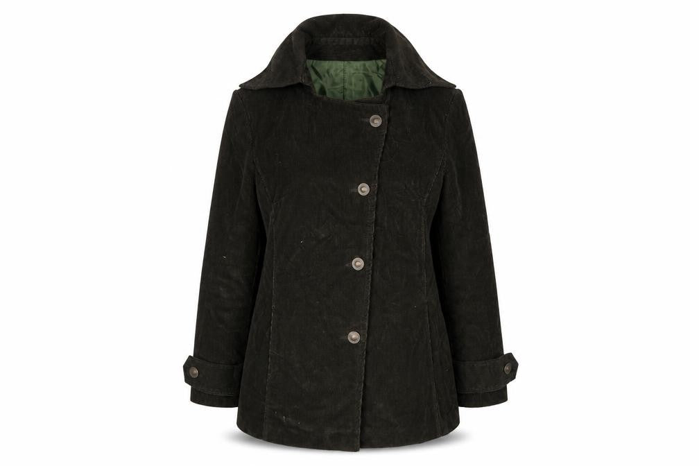 Per Una Women’s Brown UK 14 Corduroy Mid-Length Button Coat