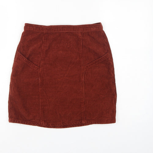ASOS Design Women Brown Corduroy High Rise Pencil Skirt UK 10 Tall