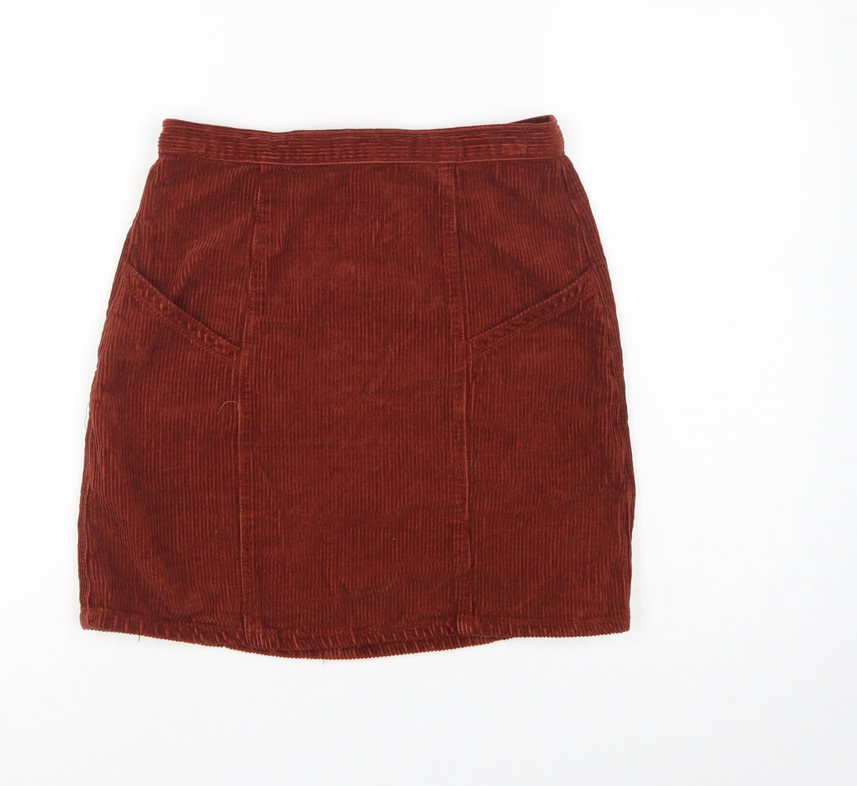 ASOS Design Women Brown Corduroy High Rise Pencil Skirt UK 10 Tall