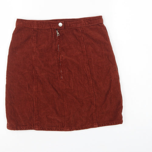 ASOS Design Women Brown Corduroy High Rise Pencil Skirt UK 10 Tall