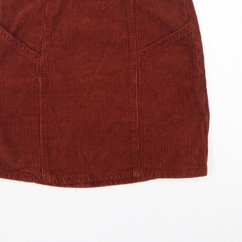 ASOS Design Women Brown Corduroy High Rise Pencil Skirt UK 10 Tall