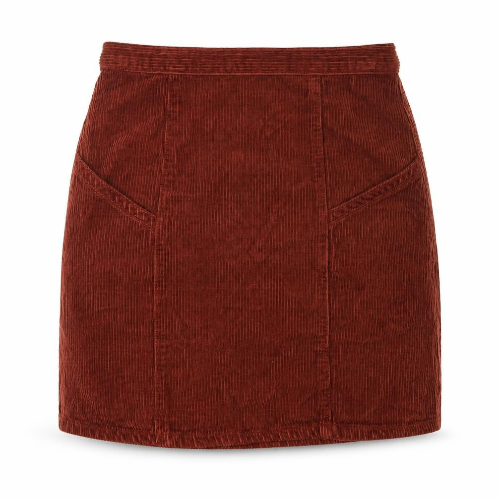 ASOS Design Women Brown Corduroy High Rise Pencil Skirt UK 10 Tall