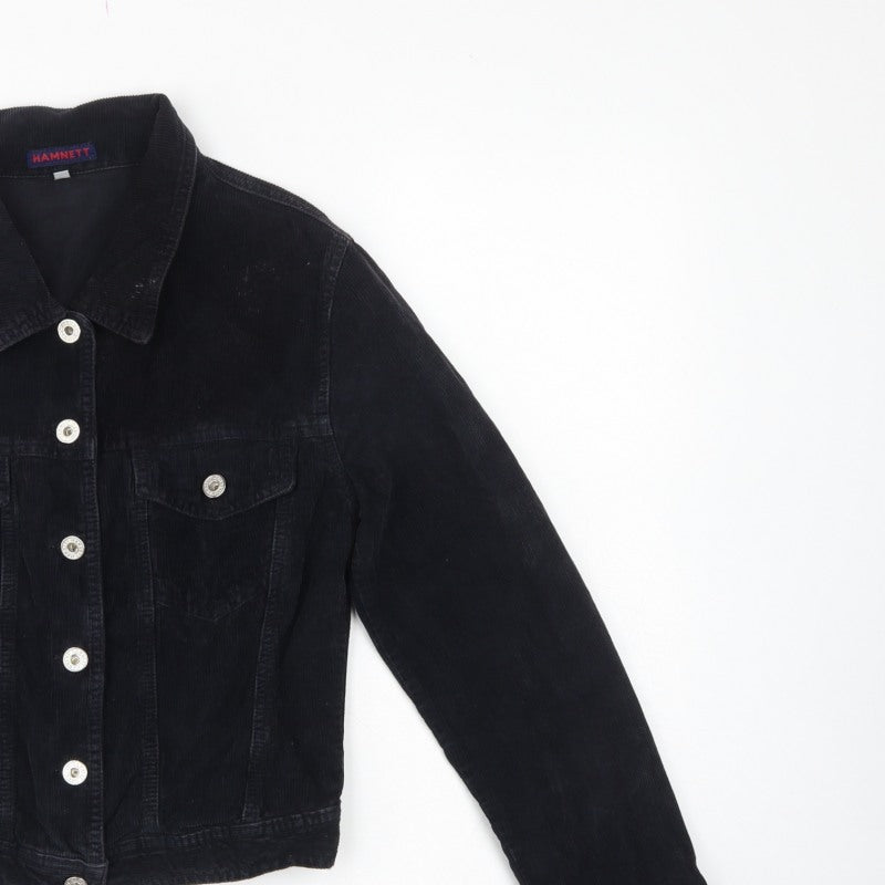 Hamnett Women’s Black S Corduroy Button-Up Basic Jacket