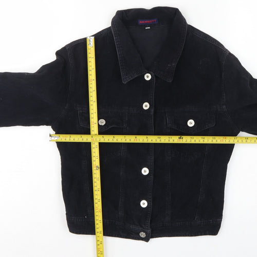 Hamnett Women’s Black S Corduroy Button-Up Basic Jacket