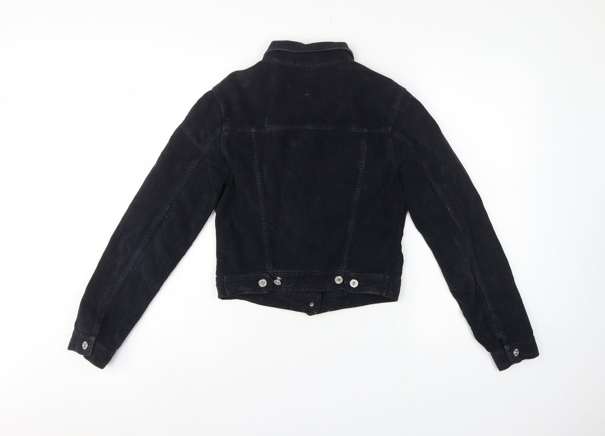 Hamnett Women’s Black S Corduroy Button-Up Basic Jacket