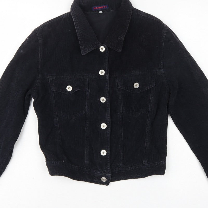 Hamnett Women’s Black S Corduroy Button-Up Basic Jacket