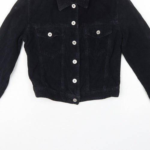 Hamnett Women’s Black S Corduroy Button-Up Basic Jacket