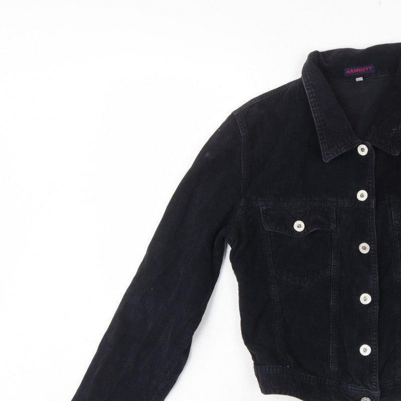 Hamnett Women’s Black S Corduroy Button-Up Basic Jacket