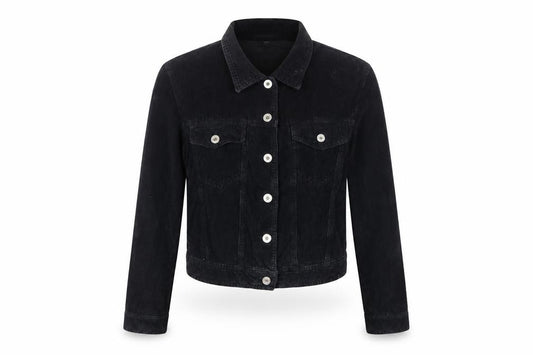 Hamnett Women’s Black S Corduroy Button-Up Basic Jacket