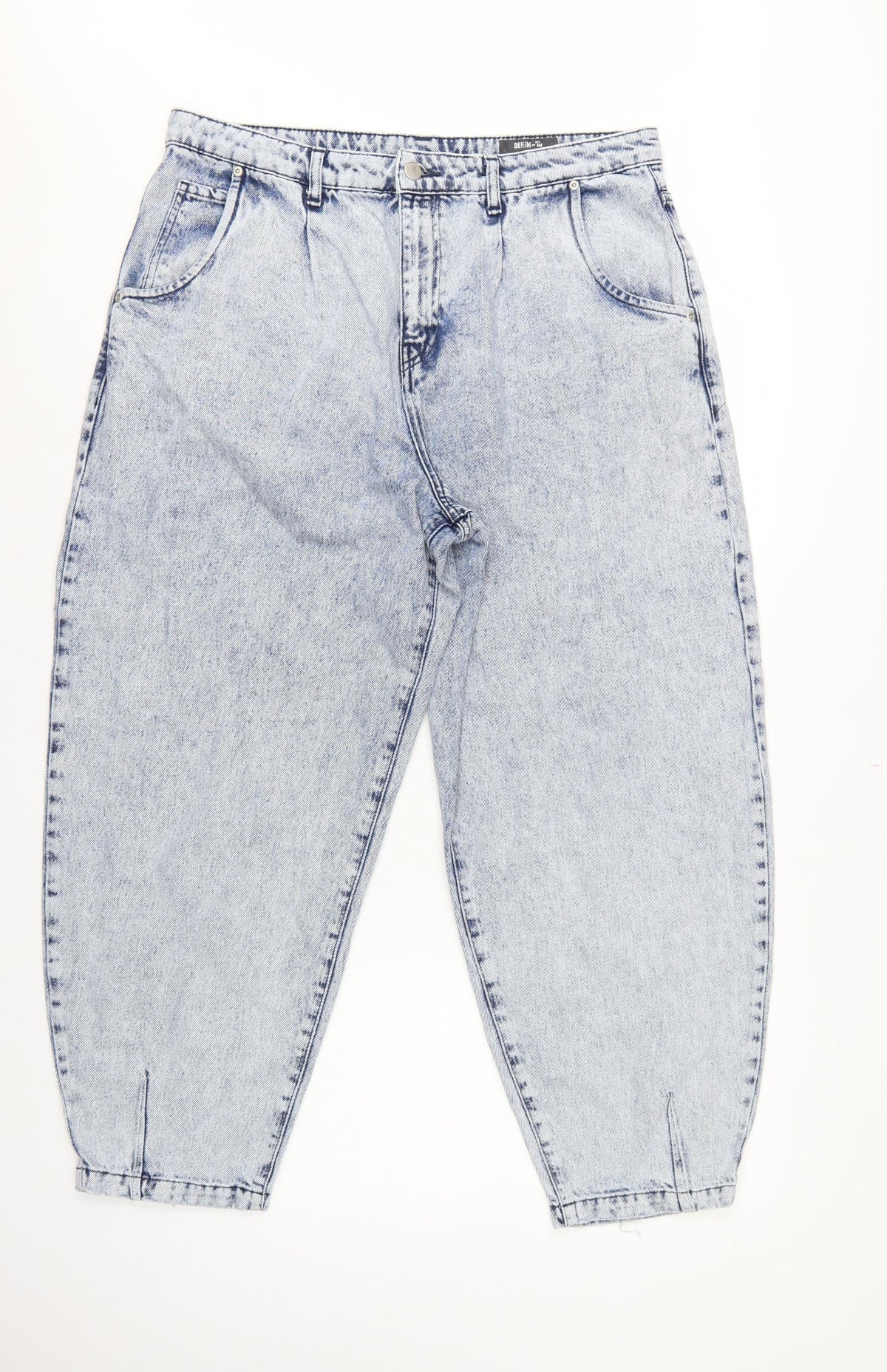 Tu Women Blue UK 16 Balloon High Rise Tapered Denim Jeans