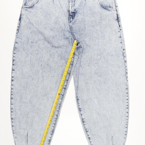 Tu Women Blue UK 16 Balloon High Rise Tapered Denim Jeans