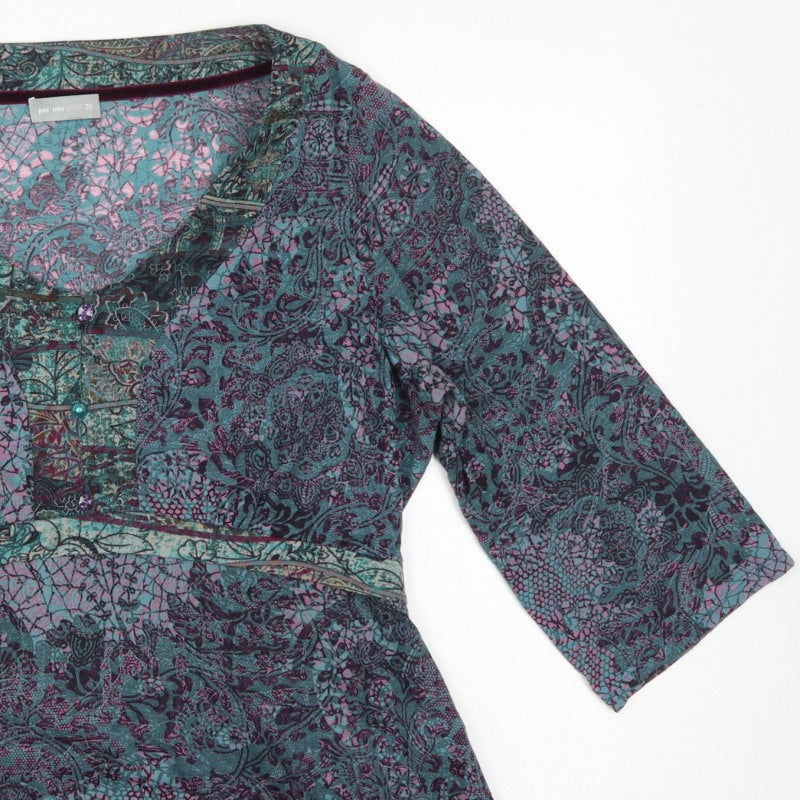 Per Una Women’s Multicoloured Paisley Wrap Blouse Size 20