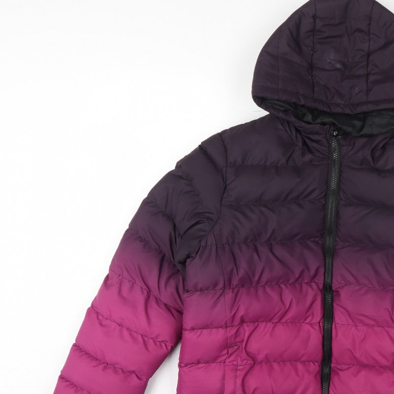 Fluid Boys 13 Years Purple Pink Colourblock Hooded Puffer Jacket